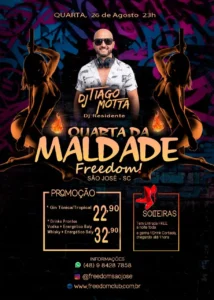 Flyer do evento Quarta da Maldade com DJ Tiago Motta