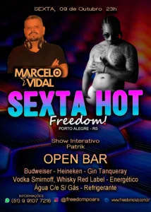 Flyer do evento Sexta Hot na Freedom em Porto Alegre